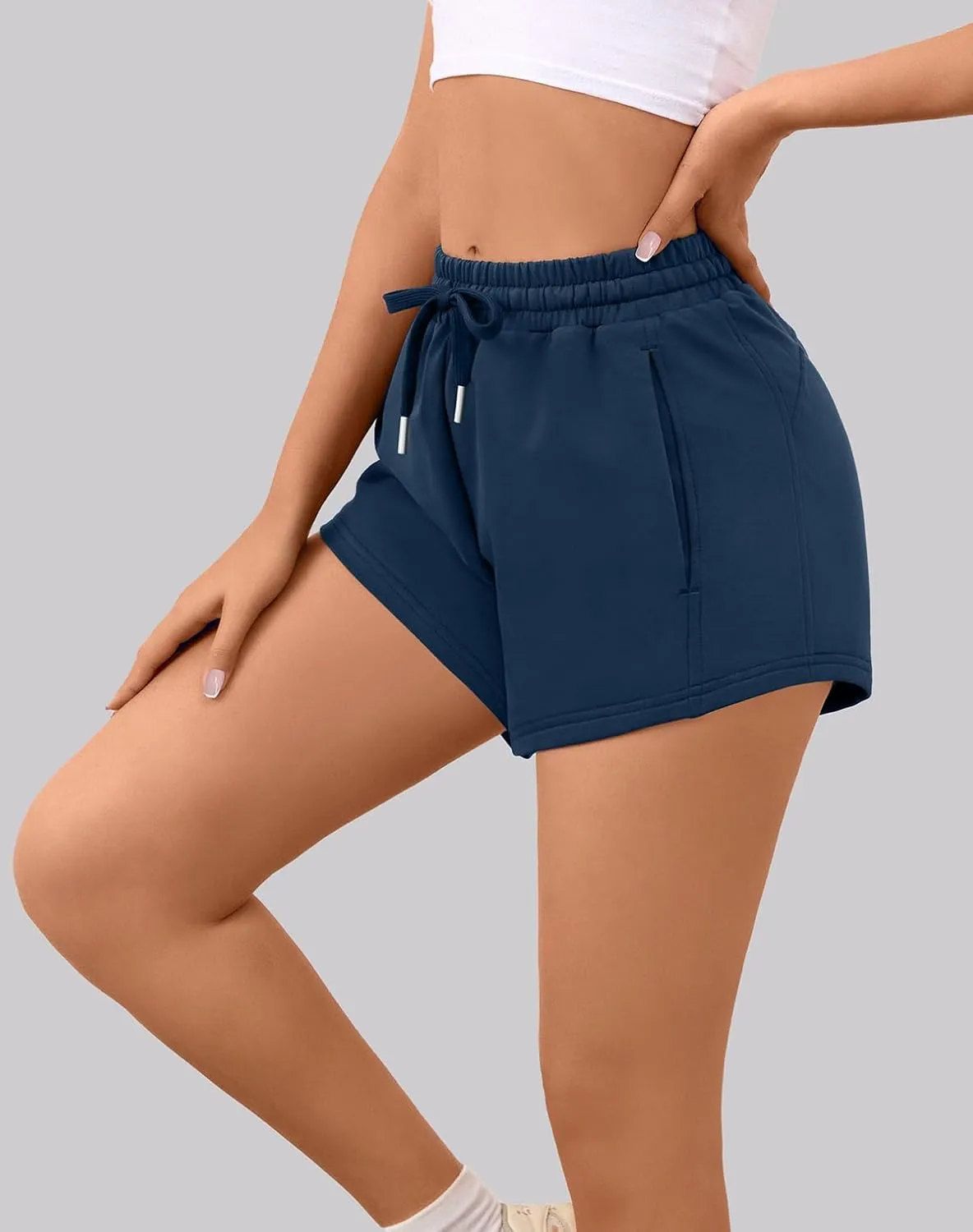Sweat Shorts Women Comfy Trendy Casual Summer Drawstring Cotton Lounge Shorts Womens Athletic Outfits Clothes