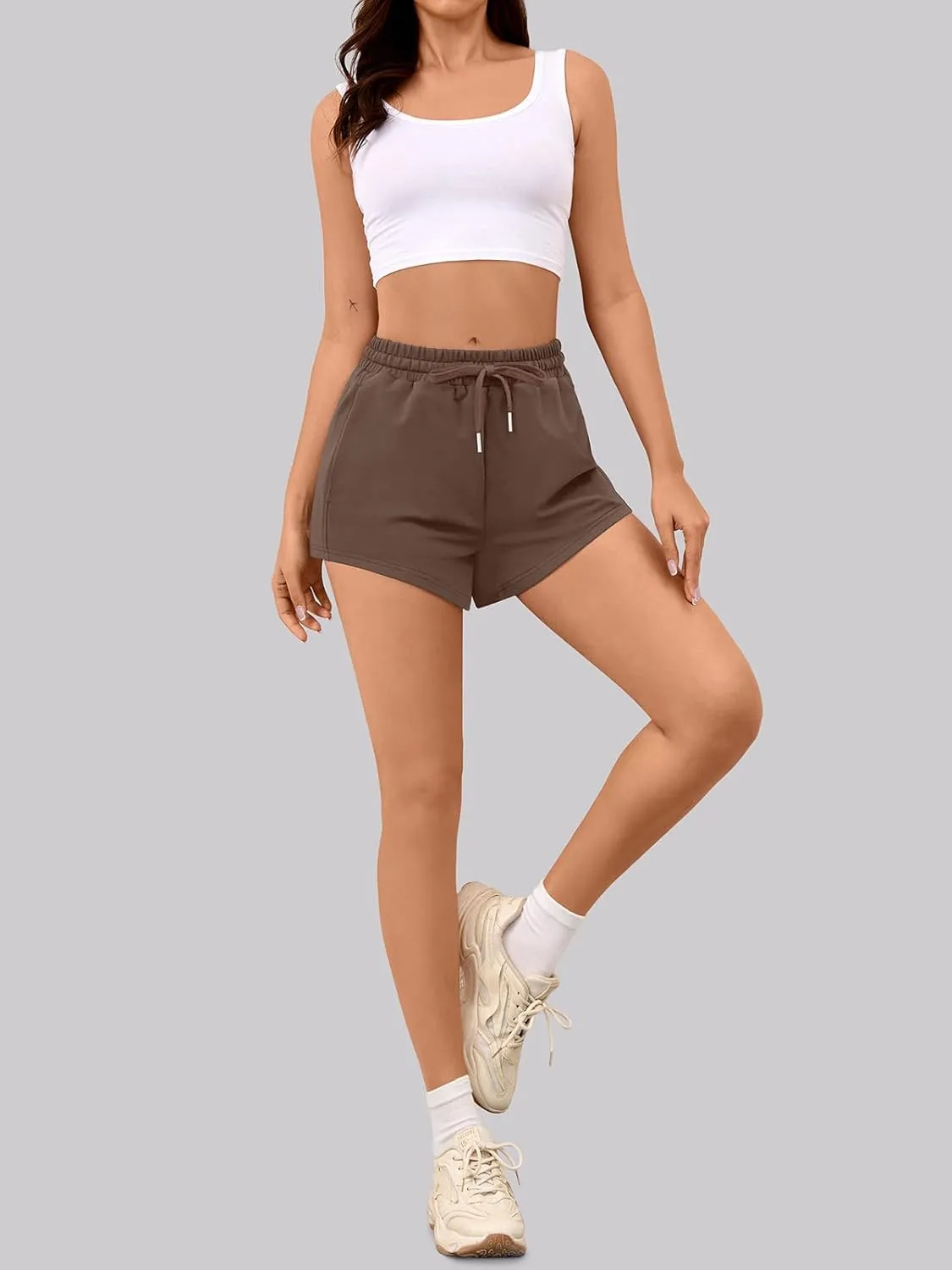 Sweat Shorts Women Comfy Trendy Casual Summer Drawstring Cotton Lounge Shorts Womens Athletic Outfits Clothes