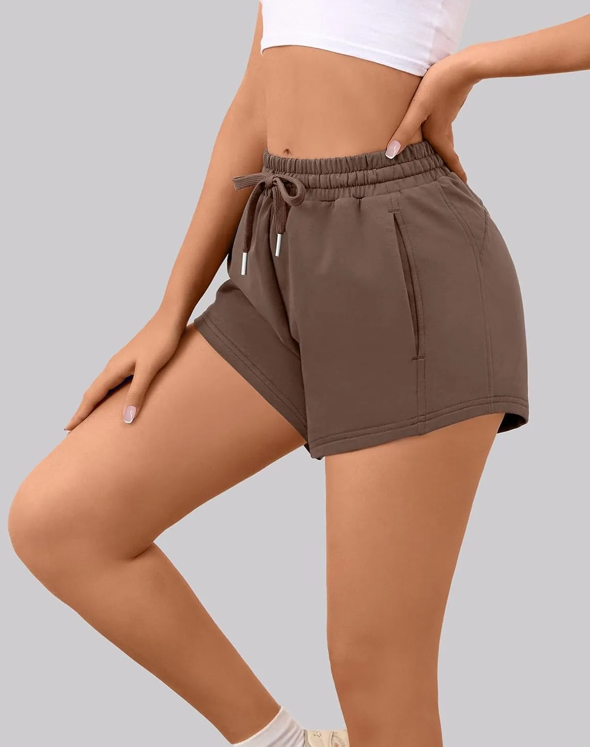 Sweat Shorts Women Comfy Trendy Casual Summer Drawstring Cotton Lounge Shorts Womens Athletic Outfits Clothes