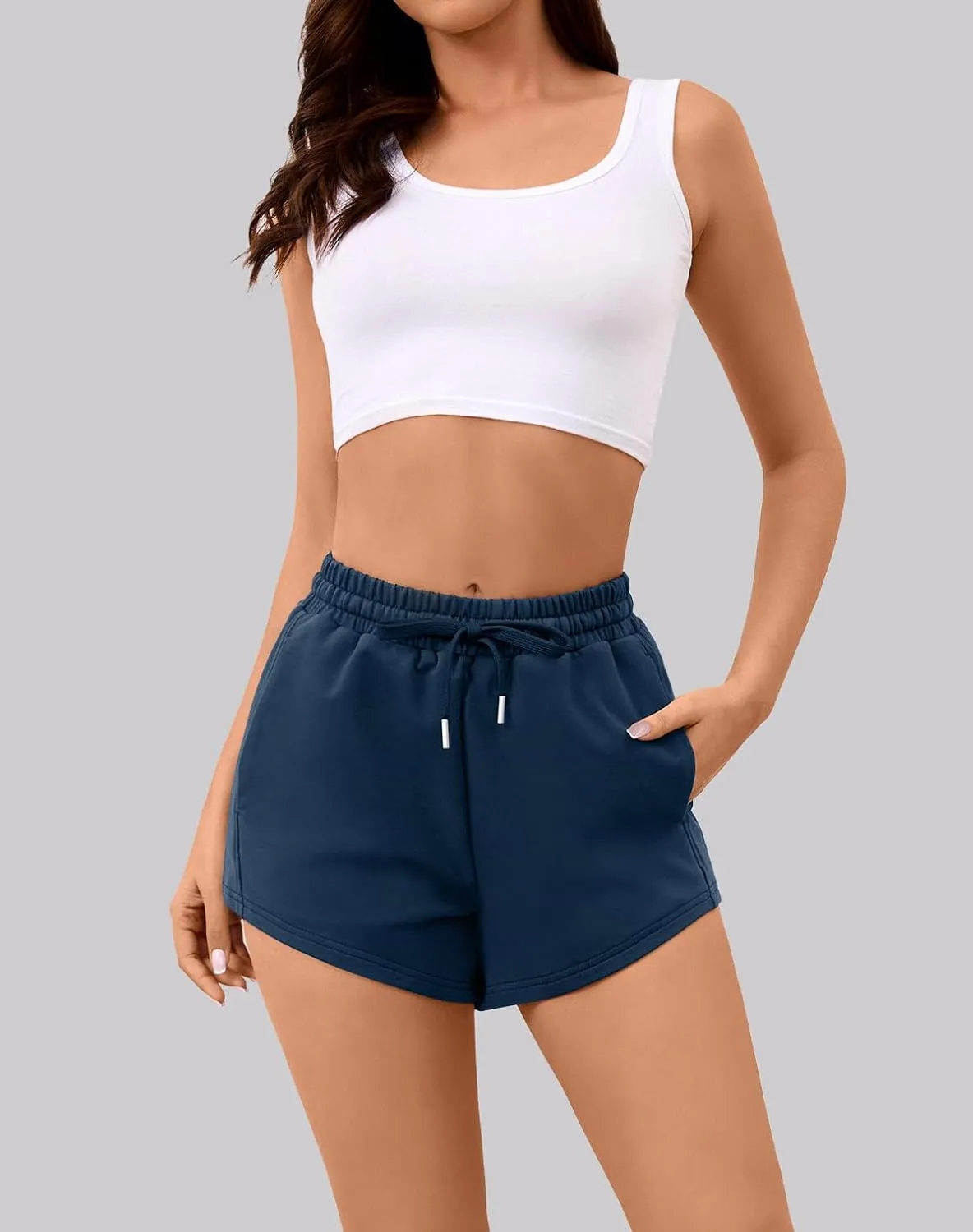 Sweat Shorts Women Comfy Trendy Casual Summer Drawstring Cotton Lounge Shorts Womens Athletic Outfits Clothes