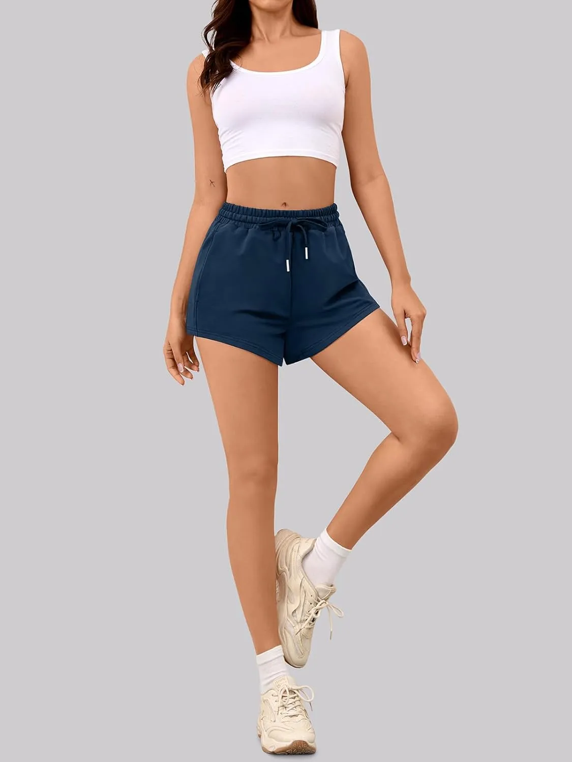 Sweat Shorts Women Comfy Trendy Casual Summer Drawstring Cotton Lounge Shorts Womens Athletic Outfits Clothes