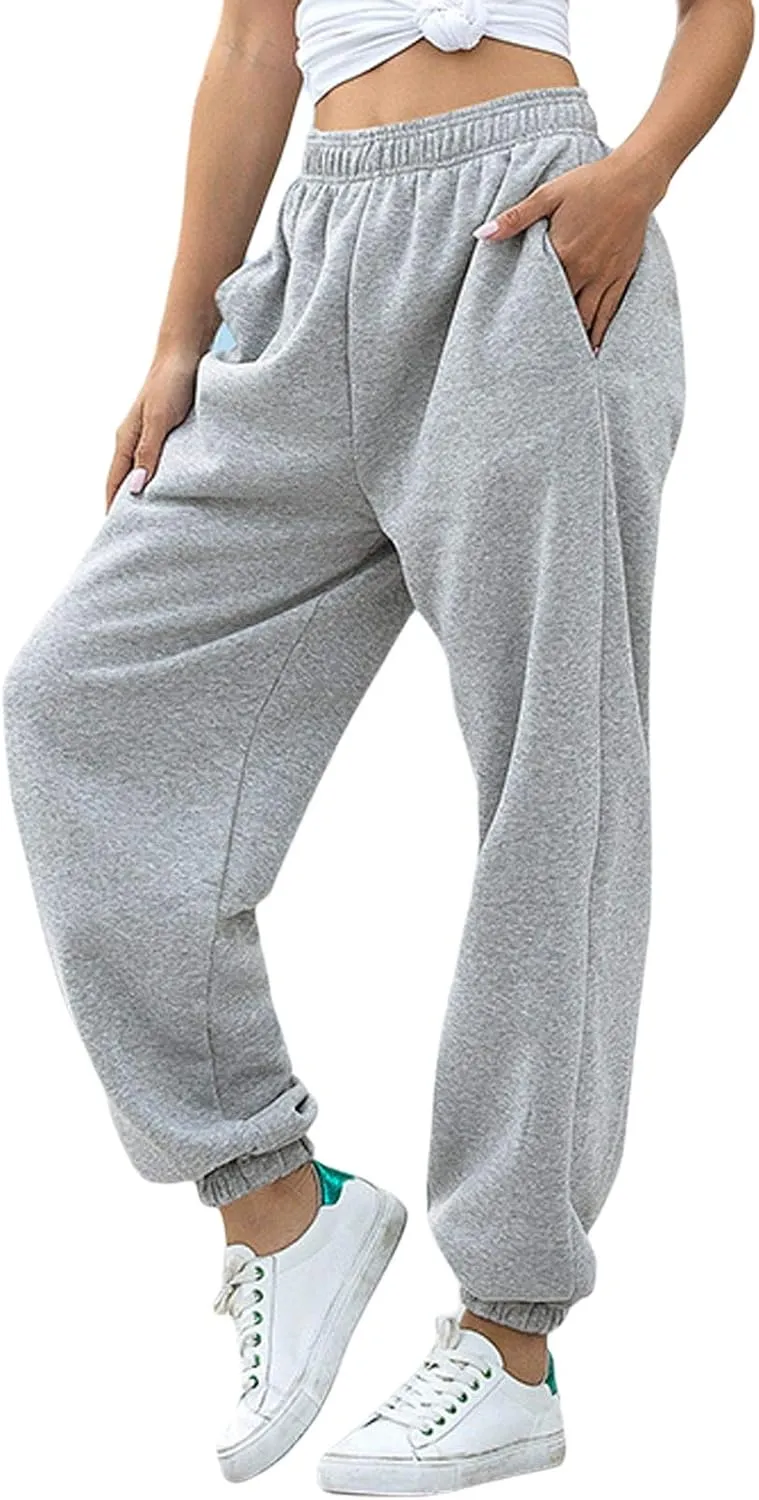 Sweatpants for Teen Girls,Women's High Waisted Joggers Summer Workout Baggy Yoga Pants Cinch Bottom Trousers