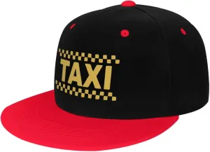 Taxi Driver Cab Flat Bill Hat Classic Adjustable Hip Hop Style Flat Bill Hat for Kids Red