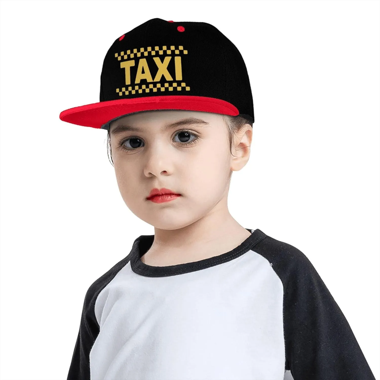 Taxi Driver Cab Flat Bill Hat Classic Adjustable Hip Hop Style Flat Bill Hat for Kids Red