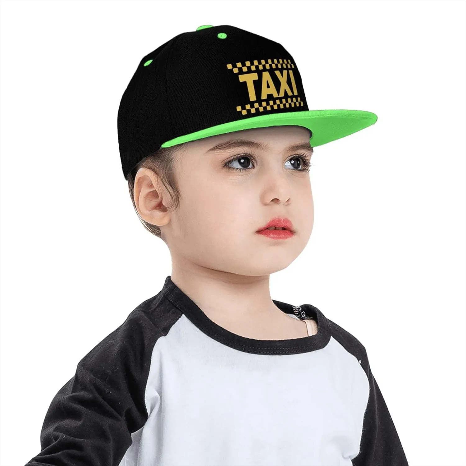 Taxi Driver Cab Flat Bill Hat Classic Adjustable Hip Hop Style Flat Bill Hat for Kids Red