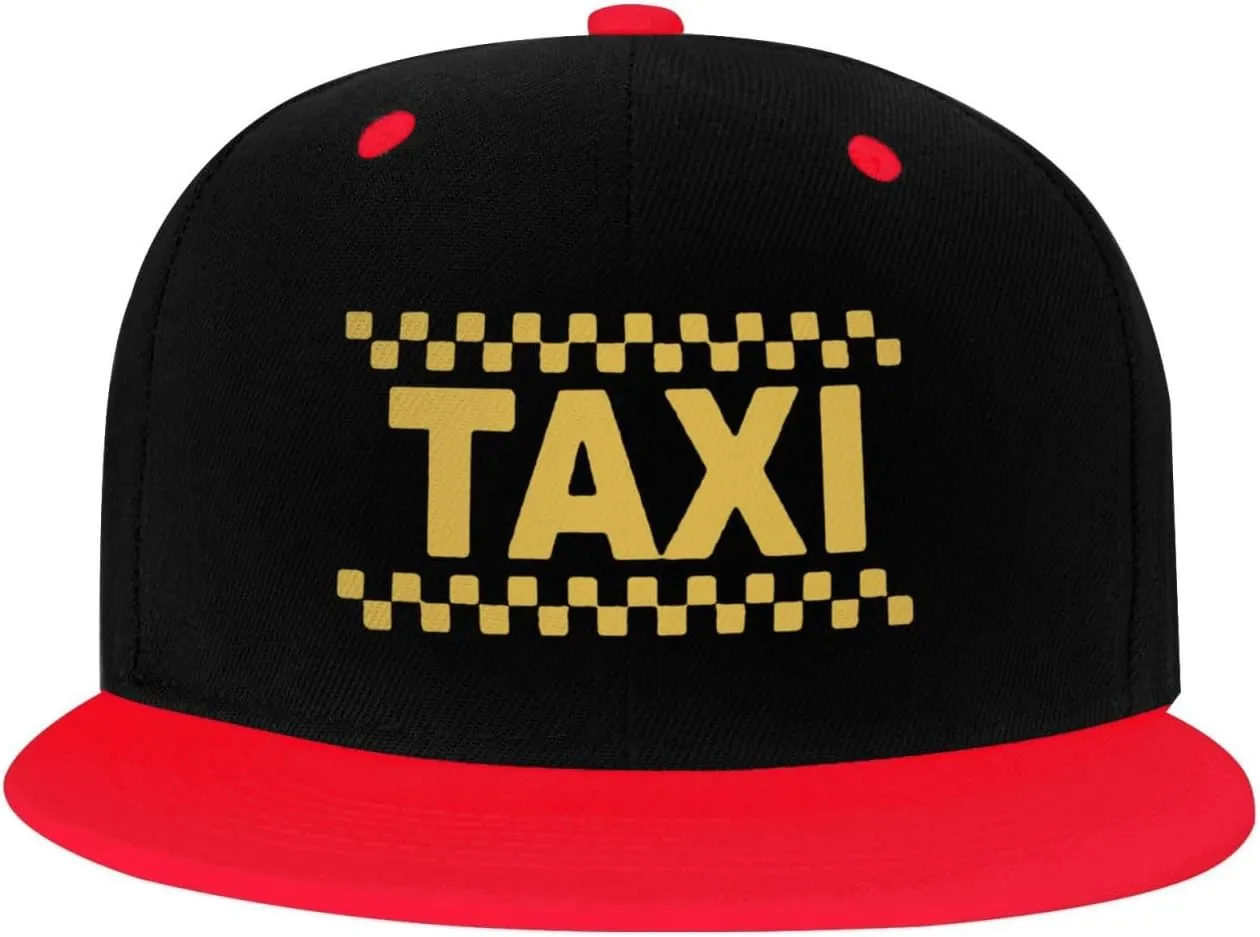 Taxi Driver Cab Flat Bill Hat Classic Adjustable Hip Hop Style Flat Bill Hat for Kids Red