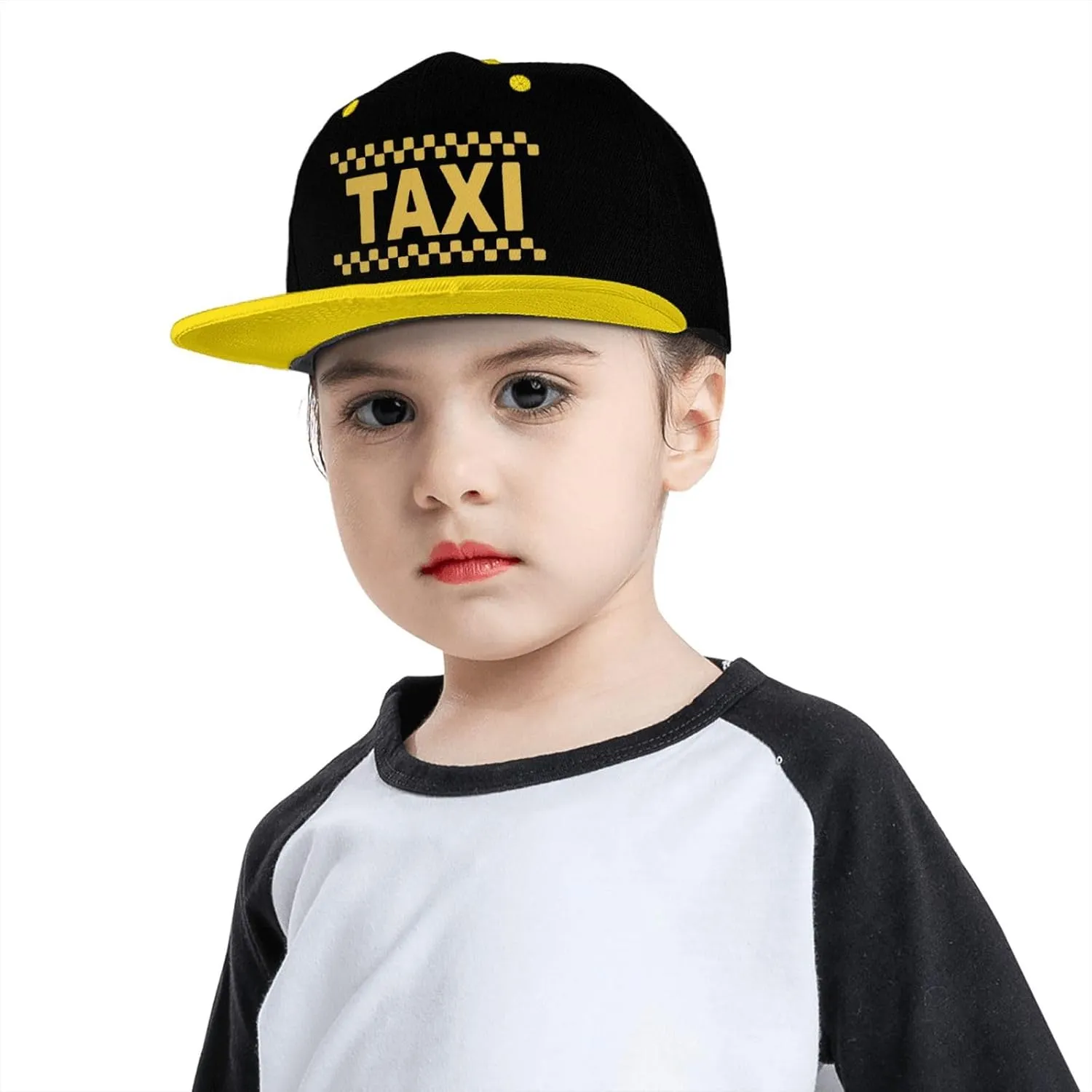 Taxi Driver Cab Flat Bill Hat Classic Adjustable Hip Hop Style Flat Bill Hat for Kids Red