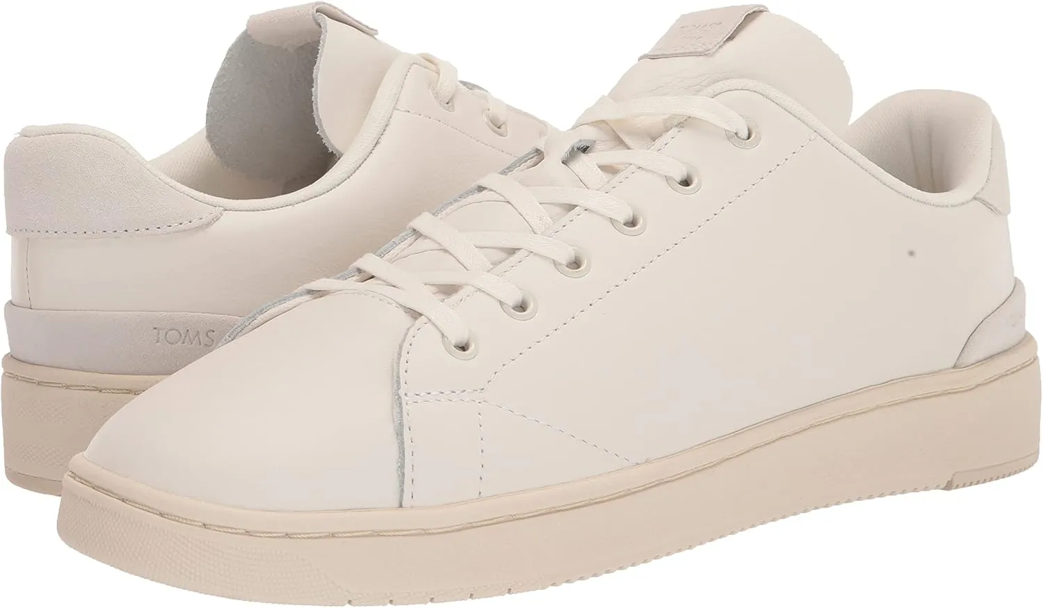 TOMS Mens Trvl Lite Leather Lace Up Sneakers Shoes Casual - Off White