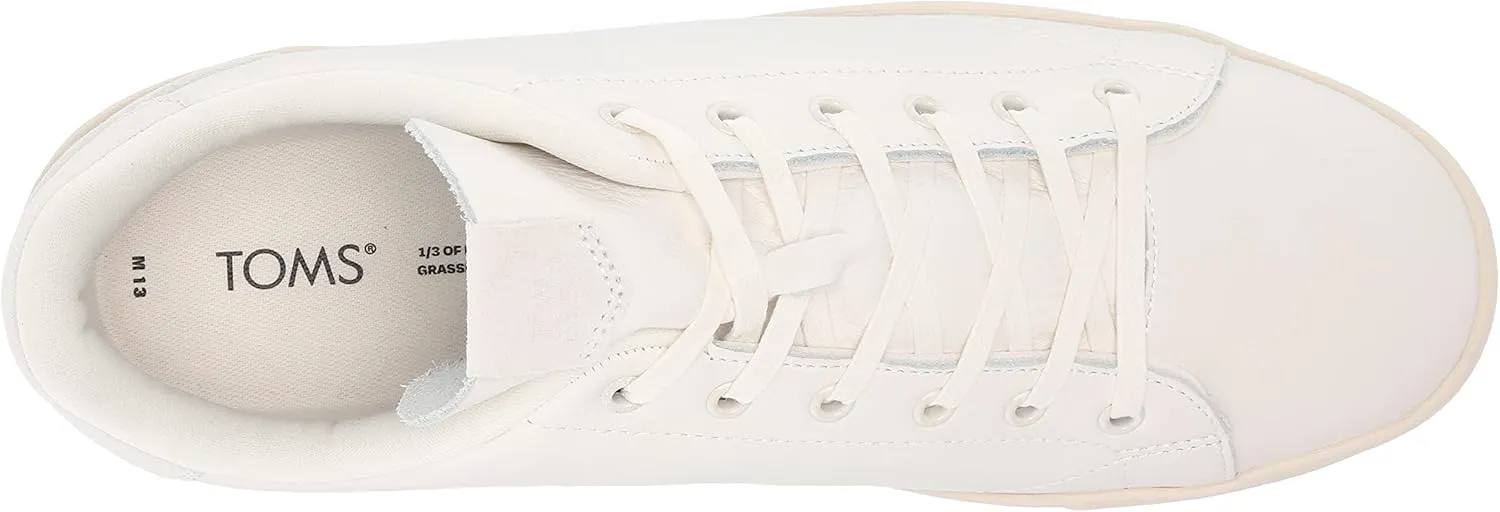 TOMS Mens Trvl Lite Leather Lace Up Sneakers Shoes Casual - Off White