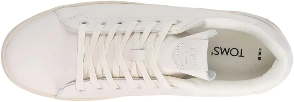 TOMS Mens Trvl Lite Leather Lace Up Sneakers Shoes Casual - Off White