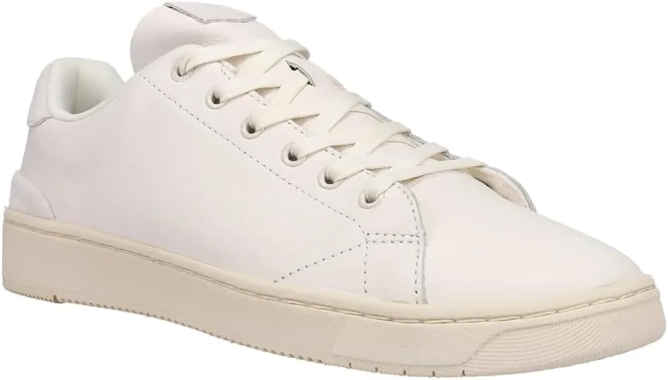 TOMS Mens Trvl Lite Leather Lace Up Sneakers Shoes Casual - Off White