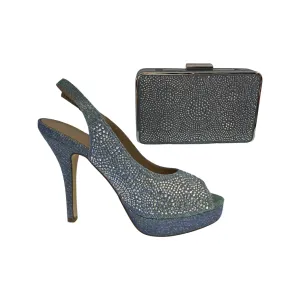 Turquoise Blue Shoes with Matching Bag