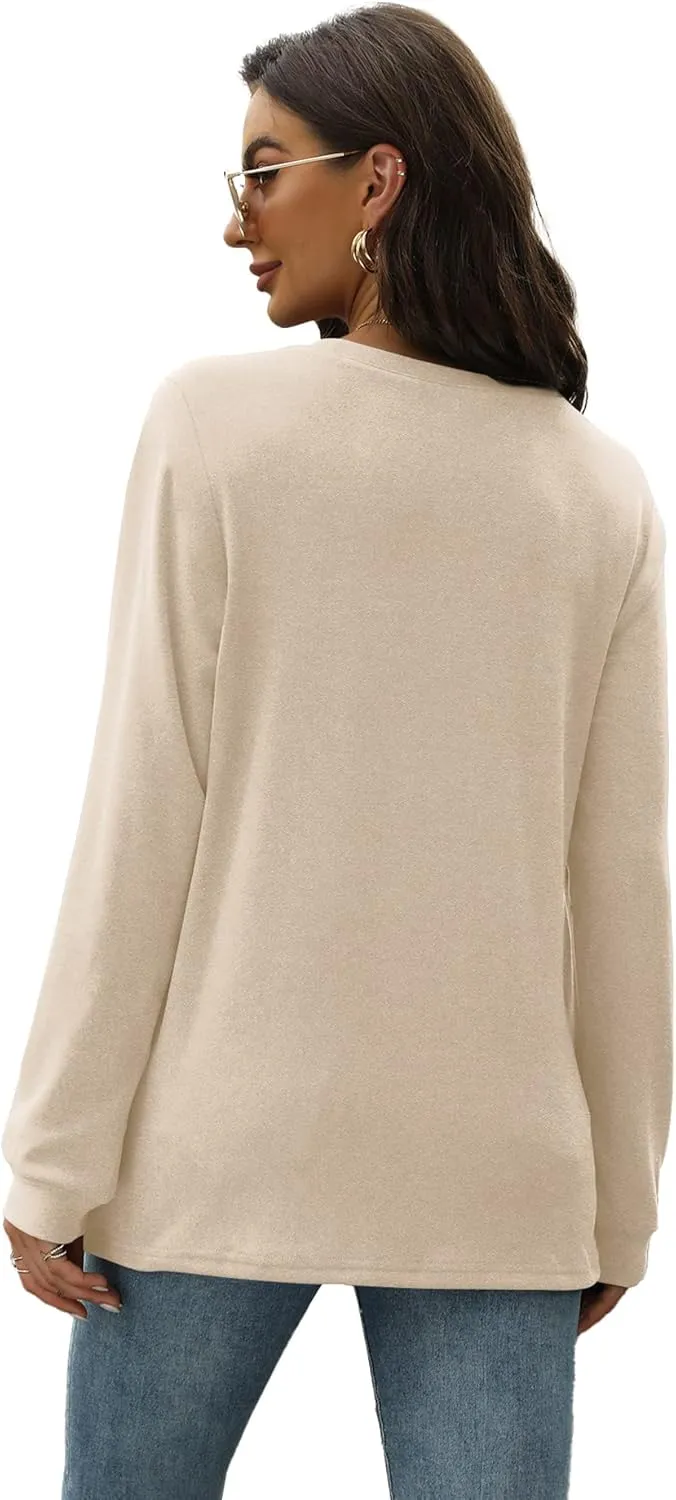 WIHOLL Crewneck Sweatshirt for Women Long Sleeve Shirts Casual Fall Tops