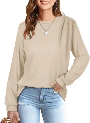 WIHOLL Crewneck Sweatshirt for Women Long Sleeve Shirts Casual Fall Tops