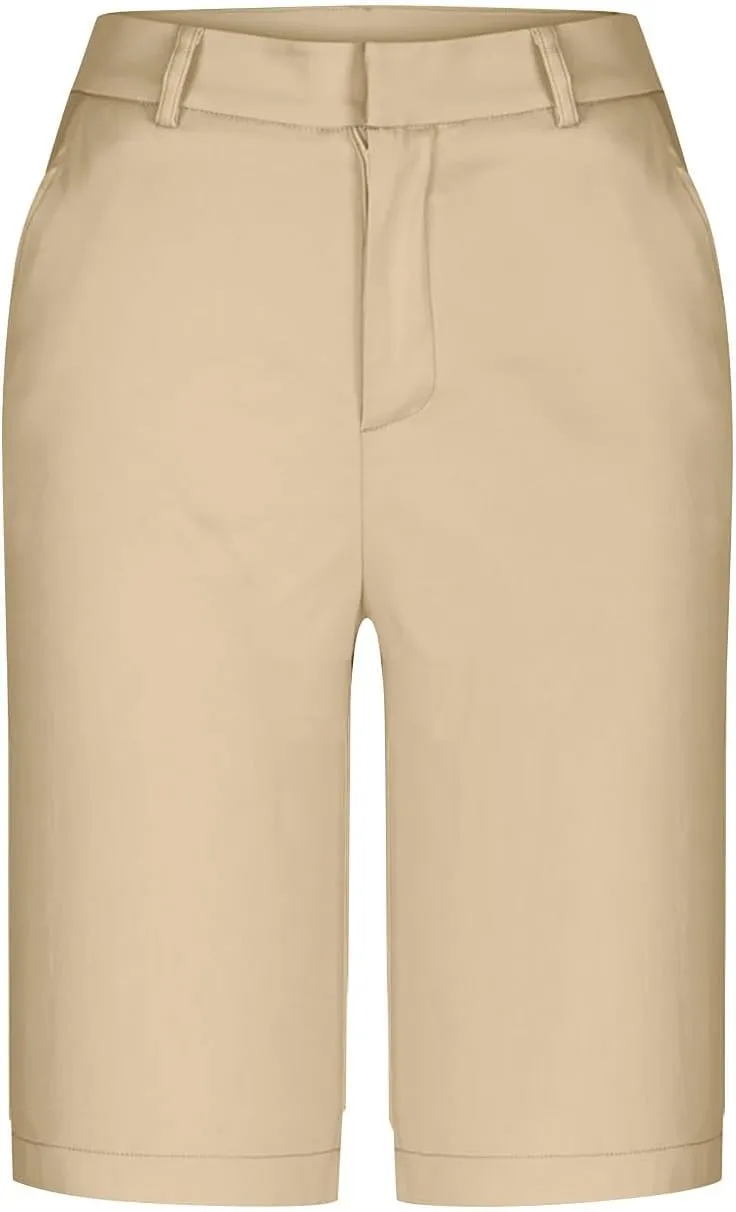 Wkishenl Women's Bermuda Shorts Trendy 2025 Casual Summer Knee Length Short High Waisted Straight Leg Hiking Vacation Outfits