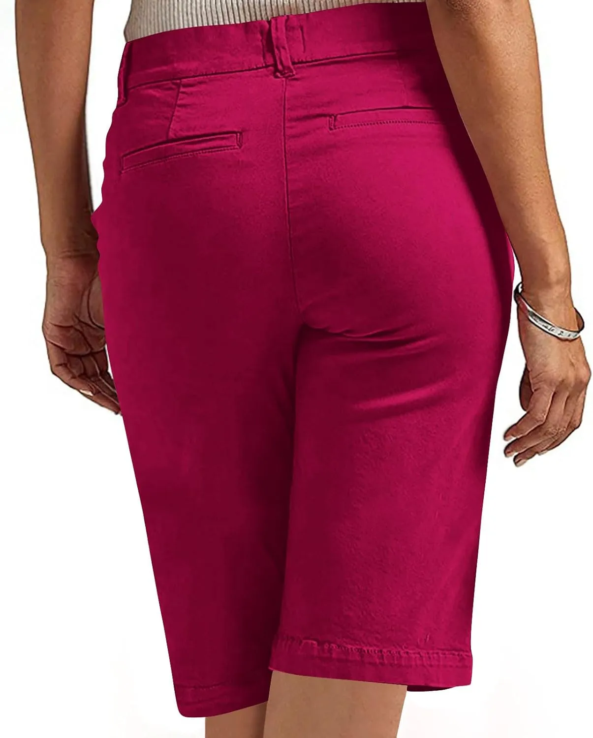 Wkishenl Women's Bermuda Shorts Trendy 2025 Casual Summer Knee Length Short High Waisted Straight Leg Hiking Vacation Outfits