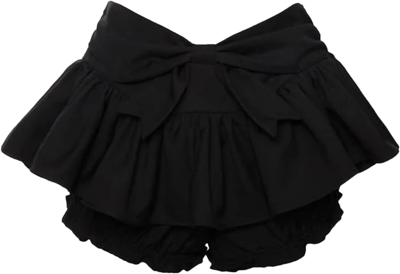 Women Bow Denim Skirt Summer Ruffle Low Waist Skirts Sexy Pleated Mini Skirts