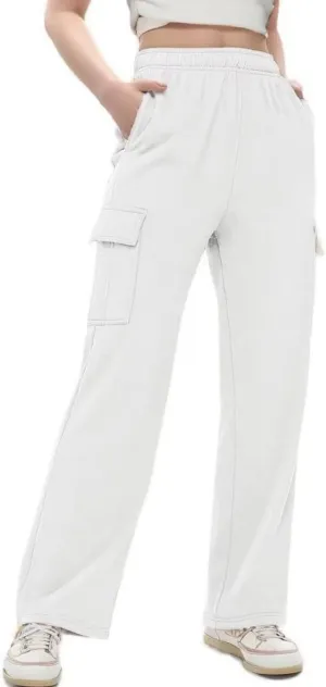 Women Cargo Sweatpants Casual Wide Leg Sweats Pants Dressy Elastic High Waist Active Lounge Trousers with Pockets