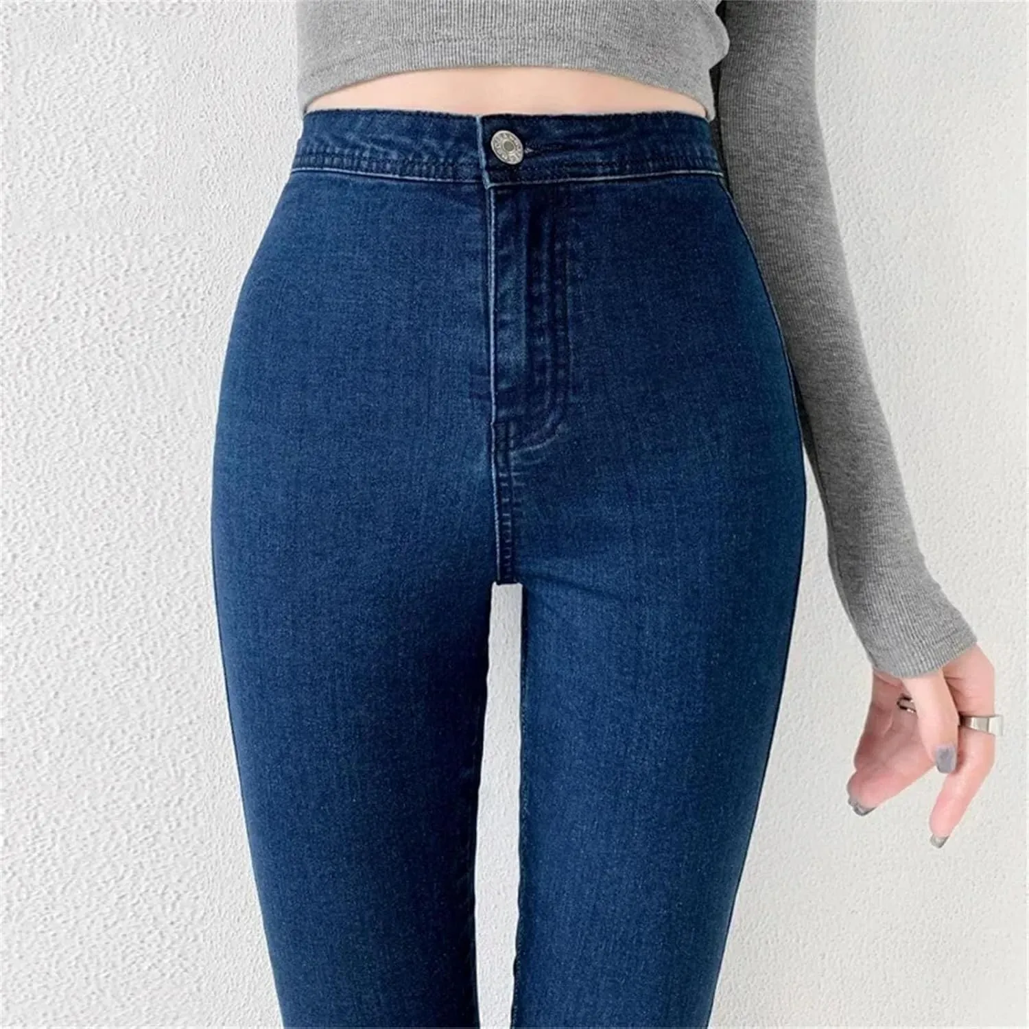 Women High Waisted Stretch Skinny Jeans Fashion Casual Pencil Pants Soft Slim Fit Trousers