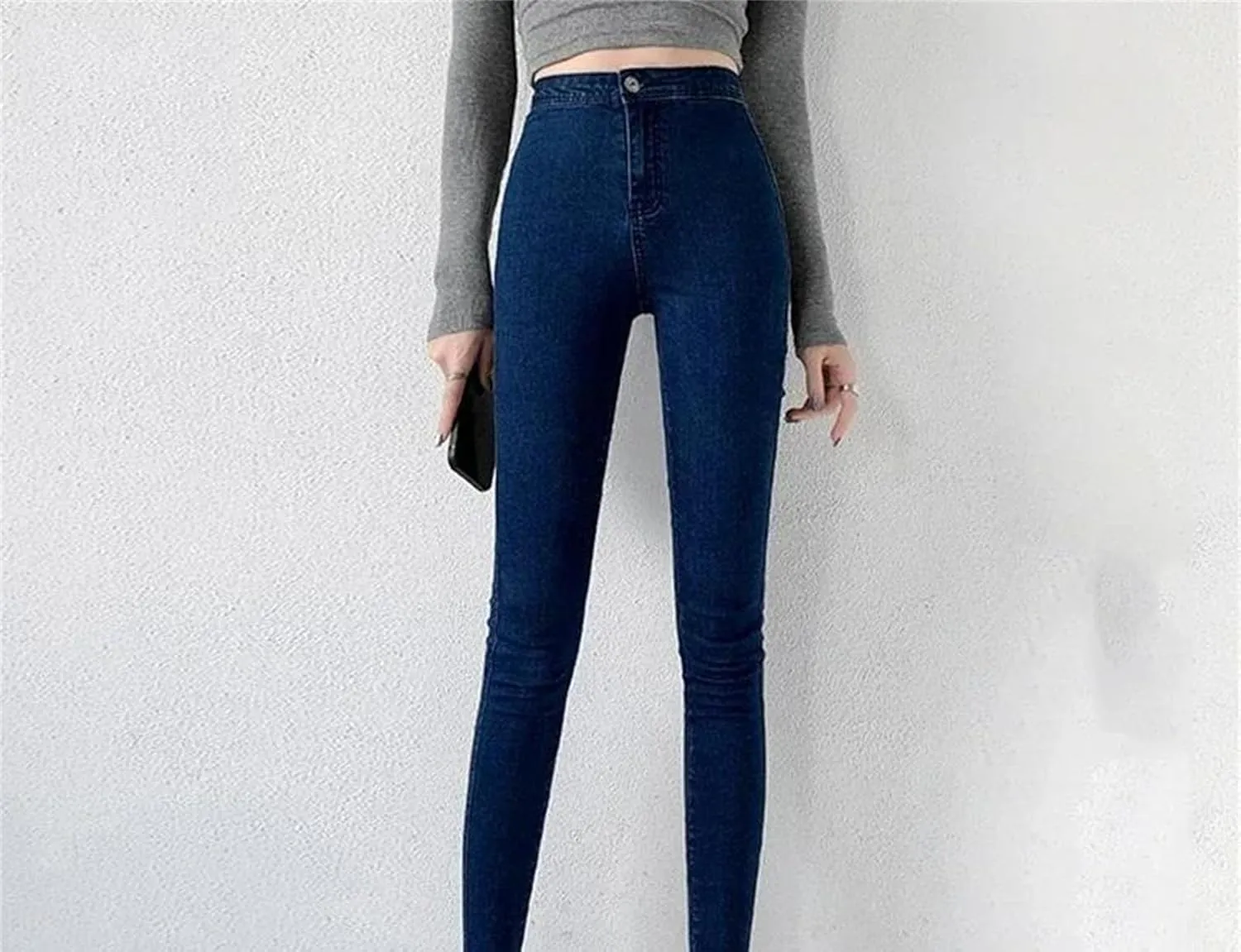 Women High Waisted Stretch Skinny Jeans Fashion Casual Pencil Pants Soft Slim Fit Trousers