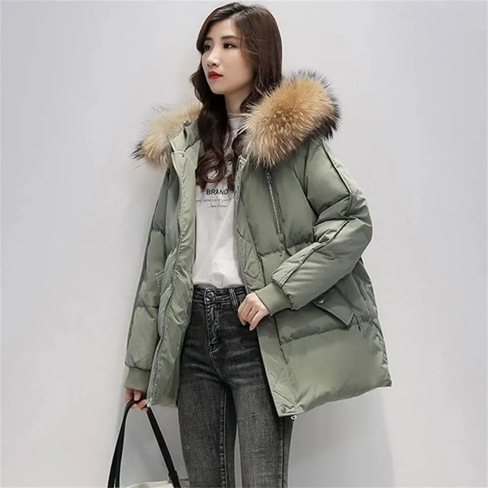 Women Short Puffer Parkas Coat Winter Loose Warm Elegant Down Jacket