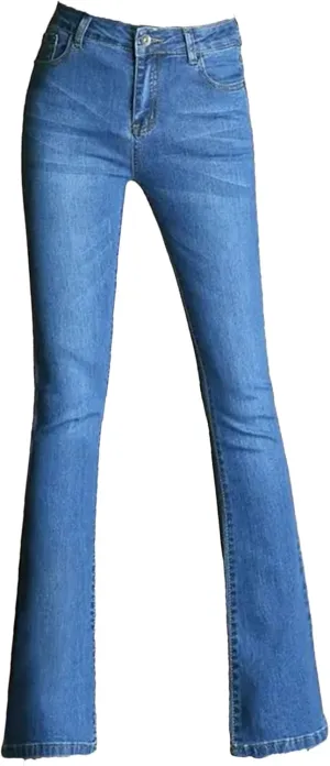 Women Skinny Stretch Wide Leg Jeans High Waist Vintage Slim Flare Denim Pants Casual Boot Cut Jeans