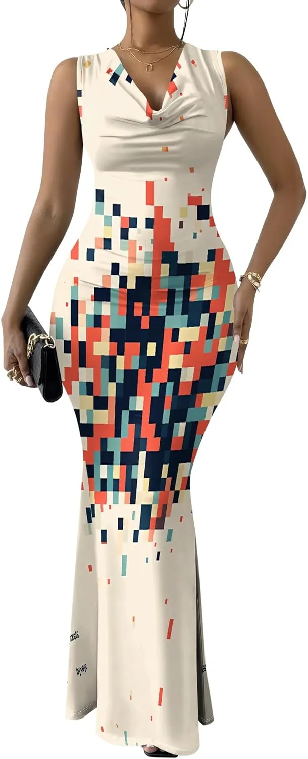 Women Summer Fashion Sexy Dress Casual Sleeveless Bodycon Sundress Elegant Pencil Curve Party Evening Dresses