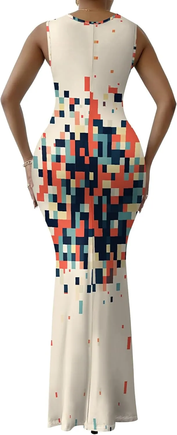 Women Summer Fashion Sexy Dress Casual Sleeveless Bodycon Sundress Elegant Pencil Curve Party Evening Dresses