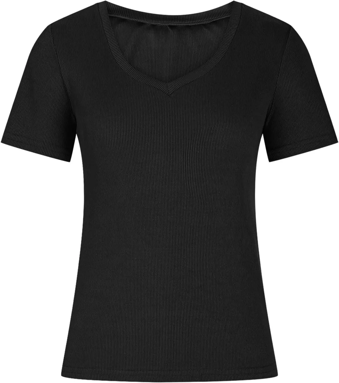 Women V Neck T Shirts Short Sleeve Slim Fit Summer Tee 2025 Trendy Clothes Casual Y2k Going Out Outfits