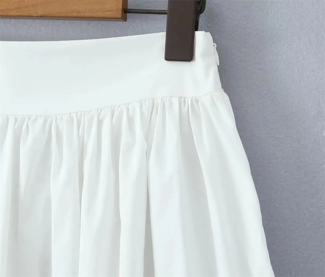 Women Vintage Cotton Big Swing Long Skirt Summer High Waist A-Line Holiday Party Skirts