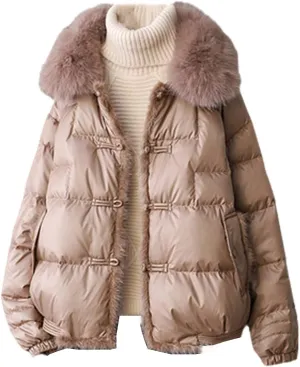Women White Duck Down Coat Winter Ladies Puffer Jacket Short Design Collar Female Thick Warm Parkas