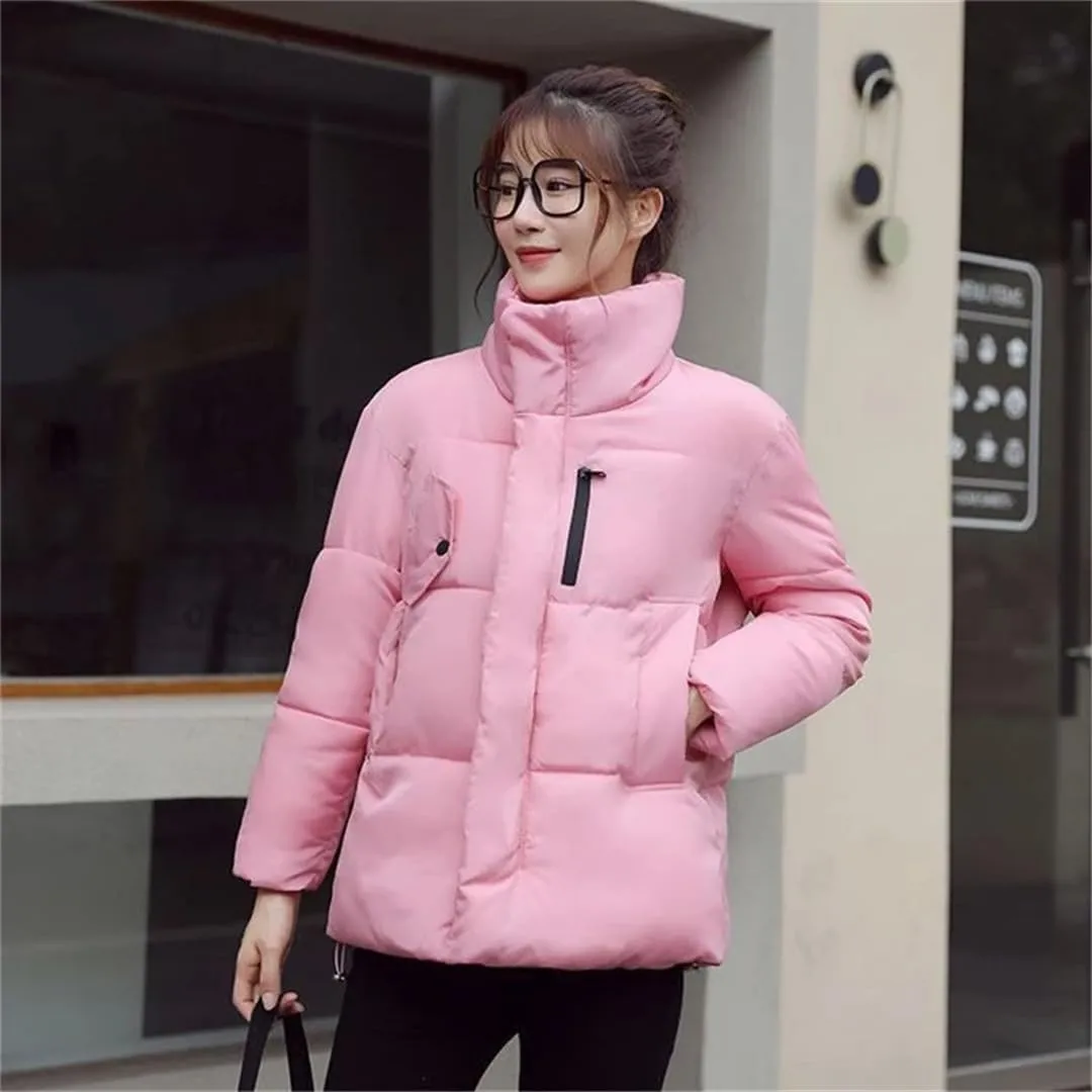 Women Winter Down Cotton Jacket Zipper Padded Puffer Parkas Thicken Warm Coats Loose Outwear Wear