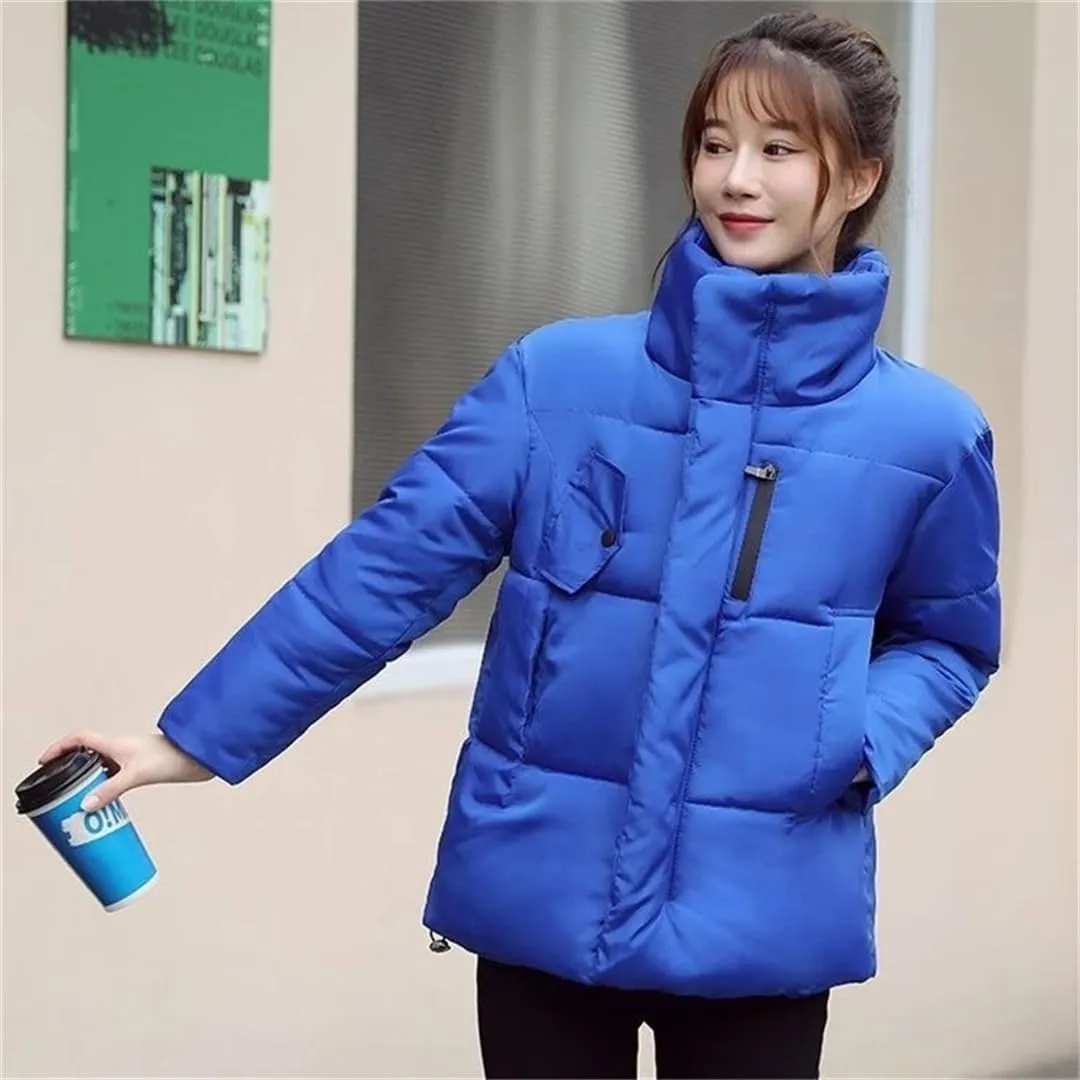 Women Winter Down Cotton Jacket Zipper Padded Puffer Parkas Thicken Warm Coats Loose Outwear Wear