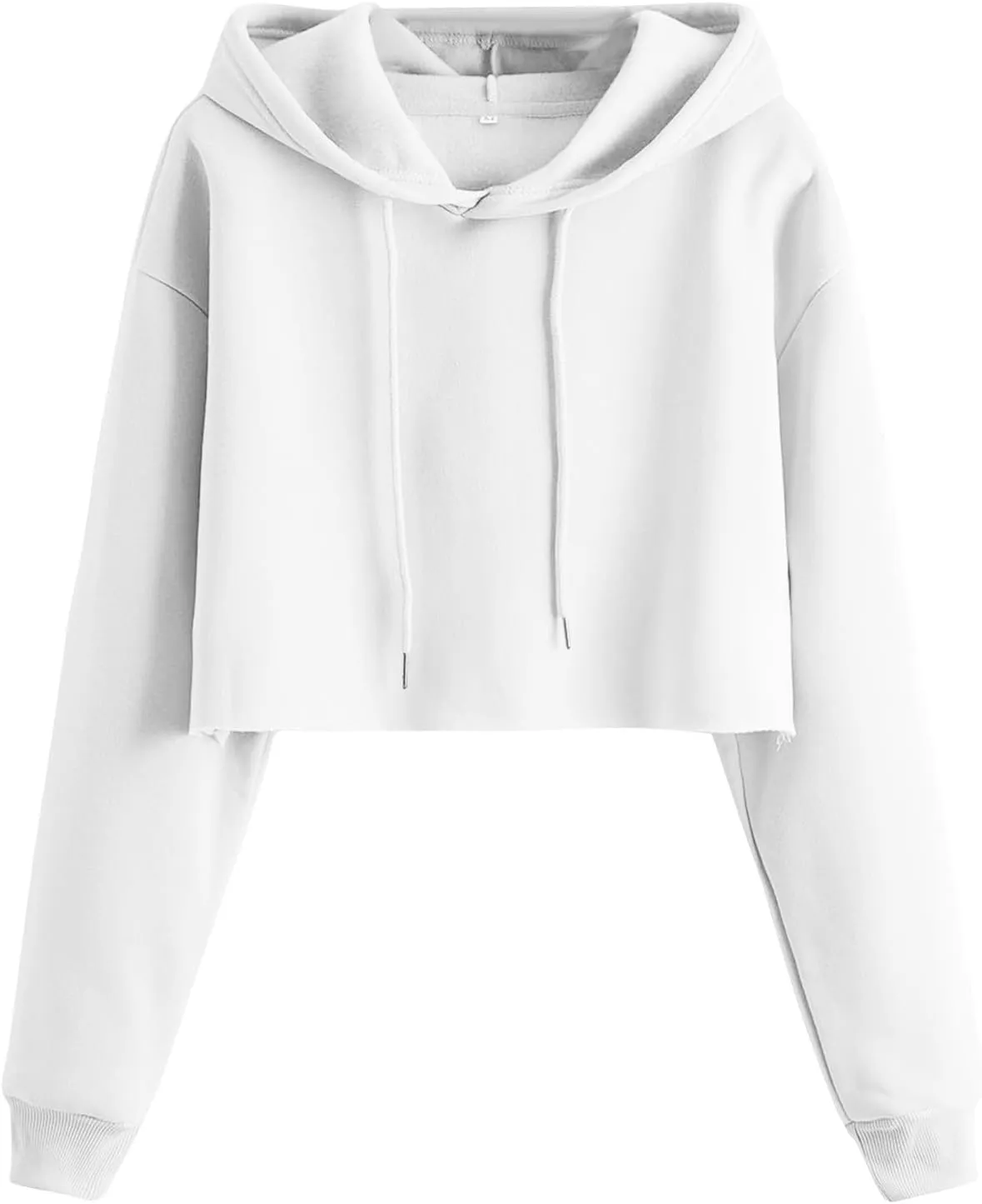 Womens Cropped Hoodie Crop Sweatshirts for Women Casual Workout Pullover Tops Drawstring Top Hooded Sweatshirt Fall