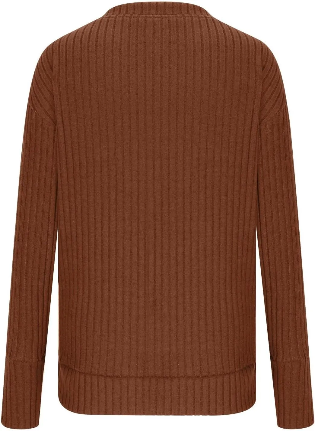 Women's Fall Tops 2024 Fashion V Neck Long Sleeve Shirts Blouse Knitted Casual Pullover Sweater Cozy Going Out Tops