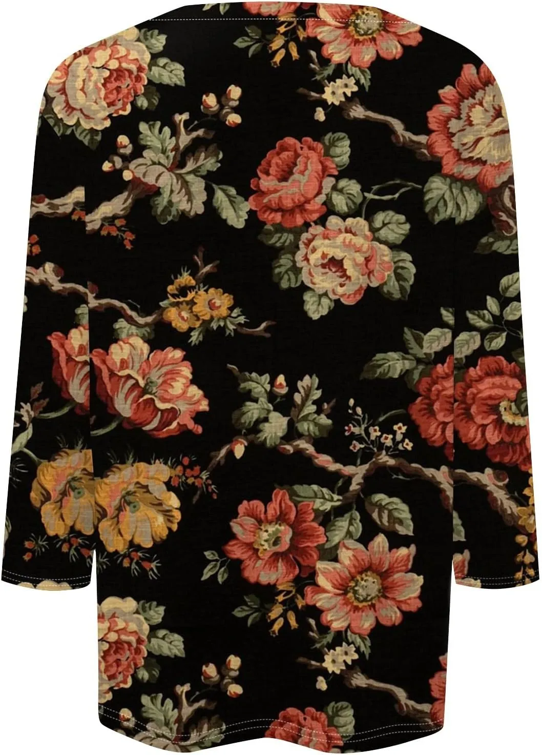 Women's Fashion Casual Seven-Point Sleeve Independence Day Print Round Neck Top Tops for Women 2024