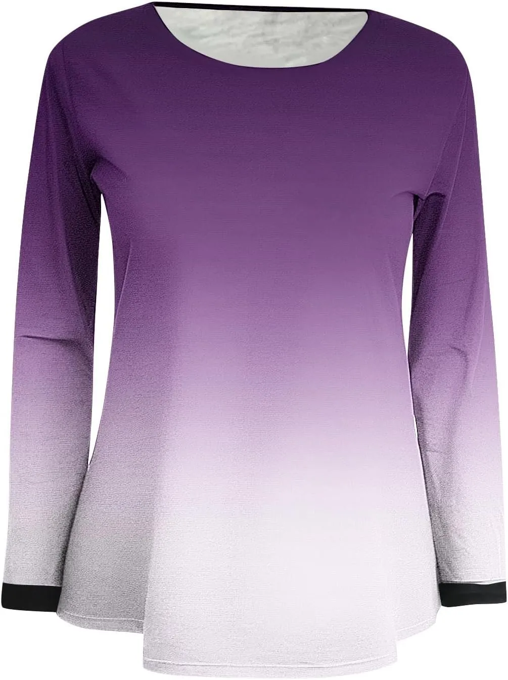 Women's Gradient Oversized Pullover Tops Spring Fashion Casual Blouses Crewneck Long Sleeve T Shirts Loose Tunic Tees