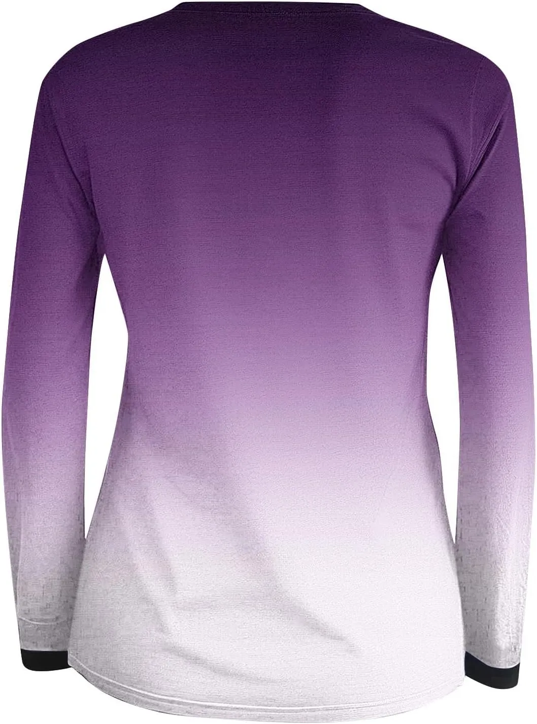 Women's Gradient Oversized Pullover Tops Spring Fashion Casual Blouses Crewneck Long Sleeve T Shirts Loose Tunic Tees