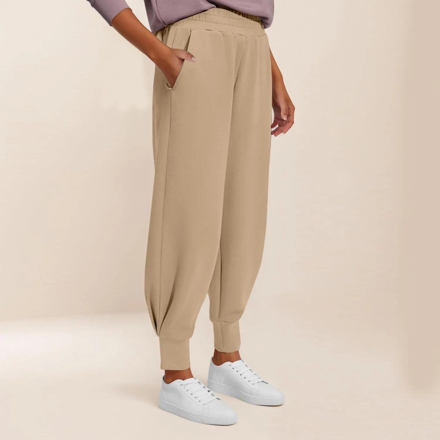 Womens Joggers with Pockets Fleece Lined Y2k Baggy Tapered Sweatpants Casual High Waisted Athletic Works Jogger Pants