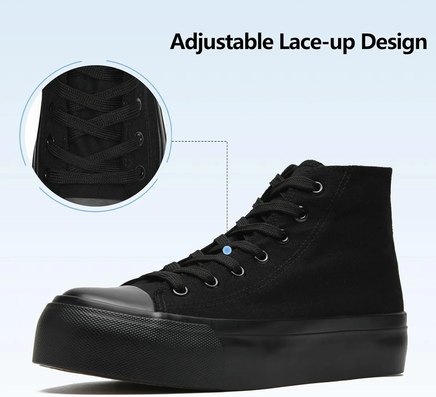 Womens Platform Canvas Sneakers Mens High Top Classic Canvas Shoes Unisex Casual Tennis Comfortable Fashion Sneakers Lace-Up