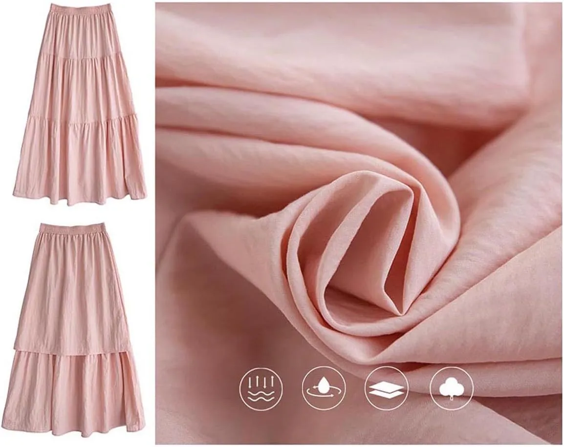 Women's Pleated Tiered Maxi Skirts A-Line Elastic High Waist Flowy Ruffle Flared Maxi Skirt Swing Long Beach Skirt