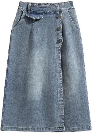 Women's Plus Size Denim Skirt Spring 2025 High Waist Elastic Jeans Skirts Korean Style Casual Shorts