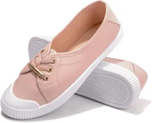 Women's Slip on Canvas Sneakers Low Top Comfort Walking Shoes Casual PU Sneakers Fashion Tennis Shoes