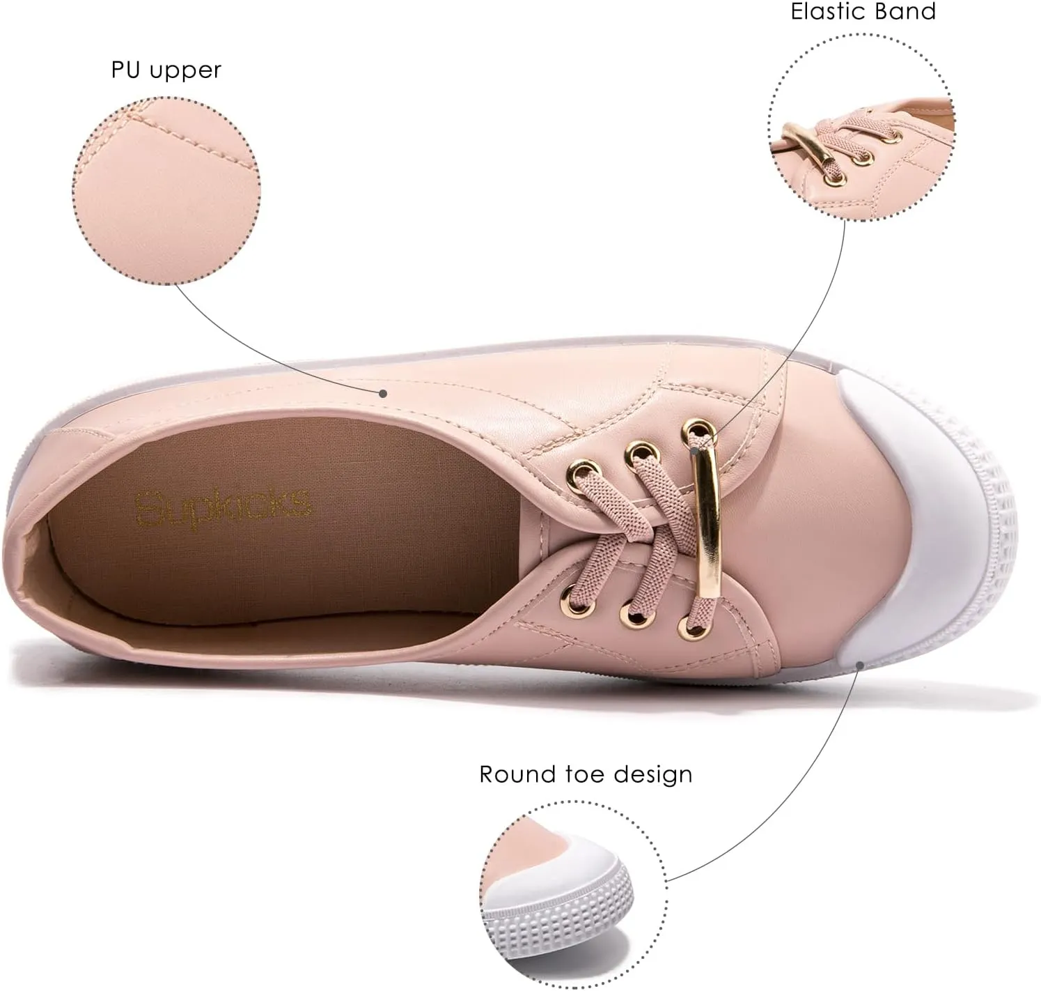 Women's Slip on Canvas Sneakers Low Top Comfort Walking Shoes Casual PU Sneakers Fashion Tennis Shoes