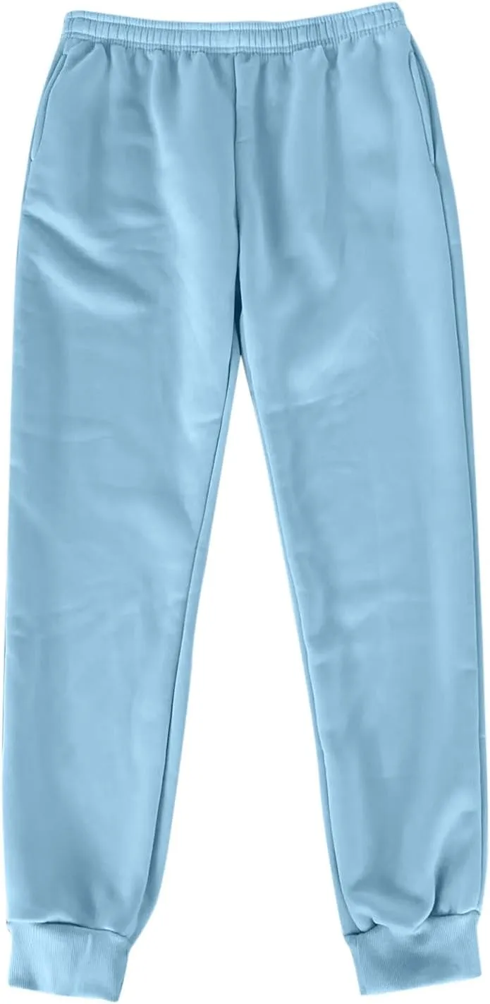 Women's Wide Leg Sweatpants Elastic High Waisted Fleece Baggy Joggers Casual Comfy Workout Lounge Yoga Pants Pockets