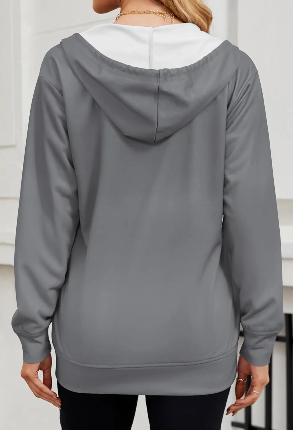 Women's Zip Up Hoodies Long Sleeve Sweatshirts Fall Outfits Casual Oversized Full Zip Hooded Jacket 2025 Fashion