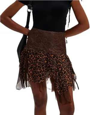 Y2K Lace Mini Skirt for Women Sexy Layered Pleated Flowy Short Skirt Low Rise Ruffle Half Slip Skirt Underskirt