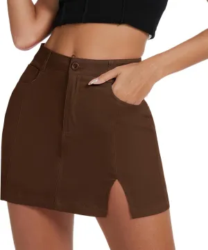 Zando Cargo Skirt High Waisted Cargo Skirts for Women Bodycon Cargo Mini Skirt Denim Skirt Y2K Jean Skirt with Pockets