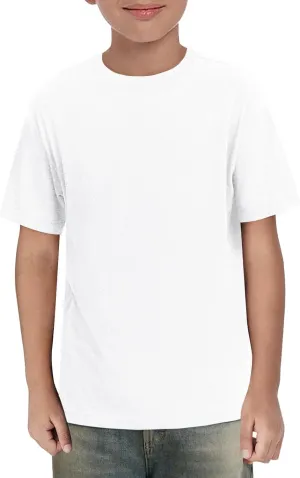 ZDC Boys Short Sleeve T Shirts Kids Summer Crewneck Tops Loose Fit Basic Tees 5-14 Years